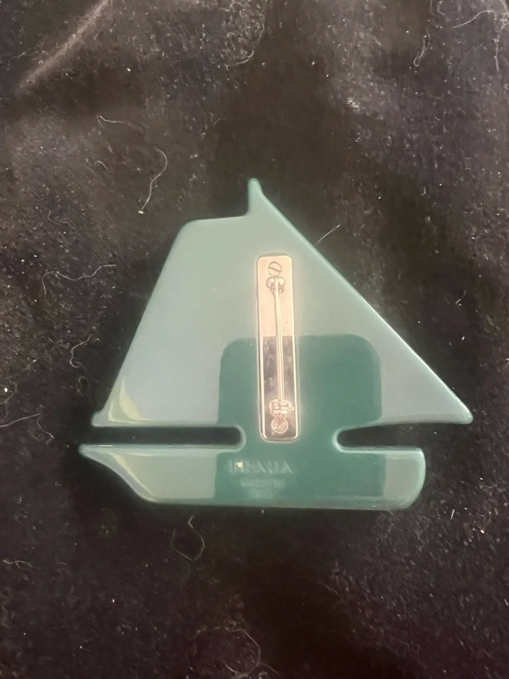 Vintage Prada Geometric Yellow & Brown Leather Accent Pin - Picture 4 of 4